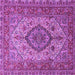 Square Medallion Purple Traditional Rug, tr257pur