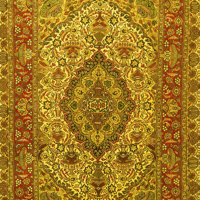 Medallion Yellow Traditional Rug, tr257yw