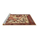 Sideview of Machine Washable Traditional Saffron Red Rug, wshtr2580