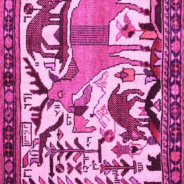 Machine Washable Animal Pink Traditional Rug, wshtr2580pnk