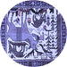 Round Animal Blue Traditional Rug, tr2580blu