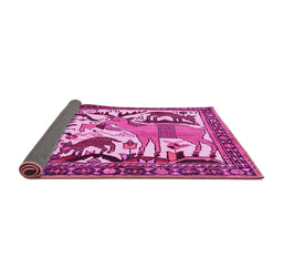 Sideview of Animal Pink Traditional Rug, tr2580pnk