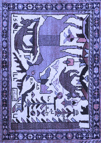 Animal Blue Traditional Rug, tr2580blu