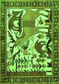 Animal Green Traditional Rug, tr2580grn