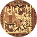 Round Animal Brown Traditional Rug, tr2580brn