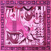 Square Animal Pink Traditional Rug, tr2580pnk