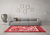 Machine Washable Animal Red Traditional Rug, wshtr2580red