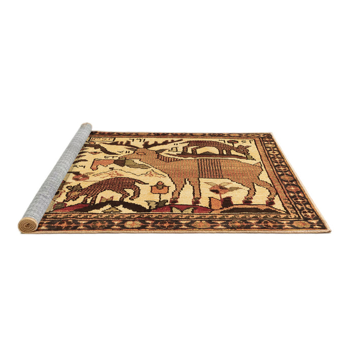 Sideview of Machine Washable Animal Brown Traditional Rug, wshtr2580brn