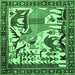 Square Machine Washable Animal Emerald Green Traditional Area Rugs, wshtr2580emgrn