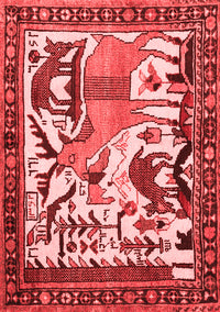 Animal Red Traditional Rug, tr2580red