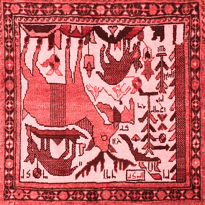 Machine Washable Animal Red Traditional Rug, wshtr2580red