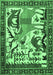 Machine Washable Animal Emerald Green Traditional Area Rugs, wshtr2580emgrn