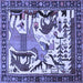 Square Animal Blue Traditional Rug, tr2580blu