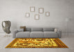 Machine Washable Animal Yellow Traditional Rug in a Living Room, wshtr2580yw