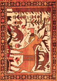 Animal Orange Traditional Rug, tr2580org