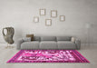 Machine Washable Animal Pink Traditional Rug in a Living Room, wshtr2580pnk