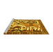 Sideview of Machine Washable Animal Yellow Traditional Rug, wshtr2580yw