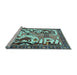 Sideview of Machine Washable Animal Light Blue Traditional Rug, wshtr2580lblu