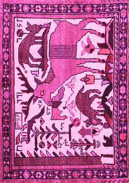 Animal Pink Traditional Rug, tr2580pnk