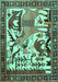 Animal Turquoise Traditional Rug, tr2580turq