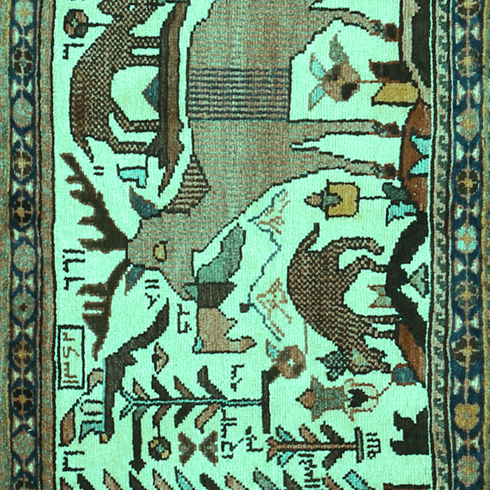 Animal Turquoise Traditional Rug, tr2580turq