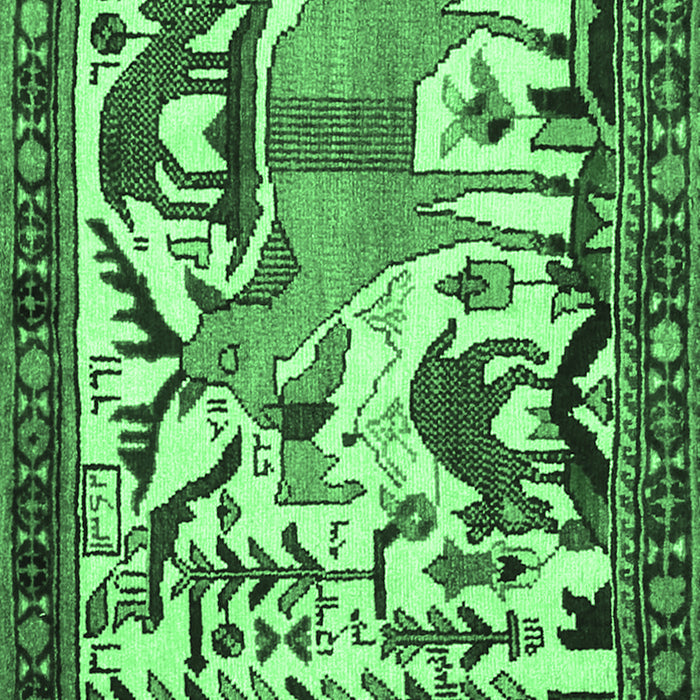 Animal Emerald Green Traditional Rug, tr2580emgrn
