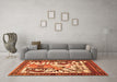 Machine Washable Animal Orange Traditional Area Rugs in a Living Room, wshtr2580org