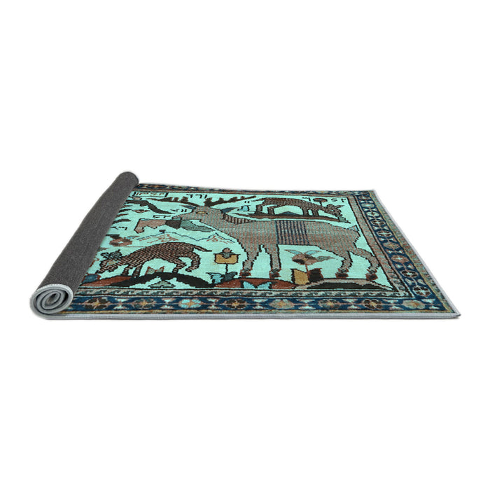 Sideview of Animal Light Blue Traditional Rug, tr2580lblu