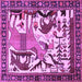 Square Machine Washable Animal Purple Traditional Area Rugs, wshtr2580pur