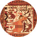 Square Animal Orange Traditional Rug, tr2580org