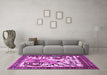 Machine Washable Animal Purple Traditional Area Rugs in a Living Room, wshtr2580pur