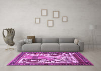 Machine Washable Animal Purple Traditional Rug, wshtr2580pur