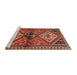 Sideview of Machine Washable Traditional Tomato Red Rug, wshtr2581