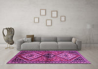 Machine Washable Persian Purple Traditional Rug, wshtr2581pur