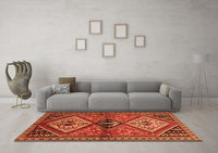 Machine Washable Persian Orange Traditional Rug, wshtr2581org