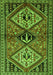 Serging Thickness of Machine Washable Persian Green Traditional Area Rugs, wshtr2581grn