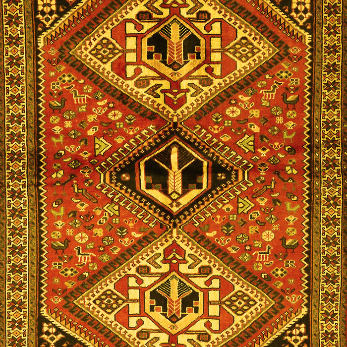 Machine Washable Persian Yellow Traditional Rug, wshtr2581yw