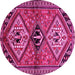 Round Persian Pink Traditional Rug, tr2581pnk