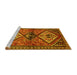 Sideview of Machine Washable Persian Yellow Traditional Rug, wshtr2581yw