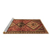 Sideview of Machine Washable Persian Brown Traditional Rug, wshtr2581brn