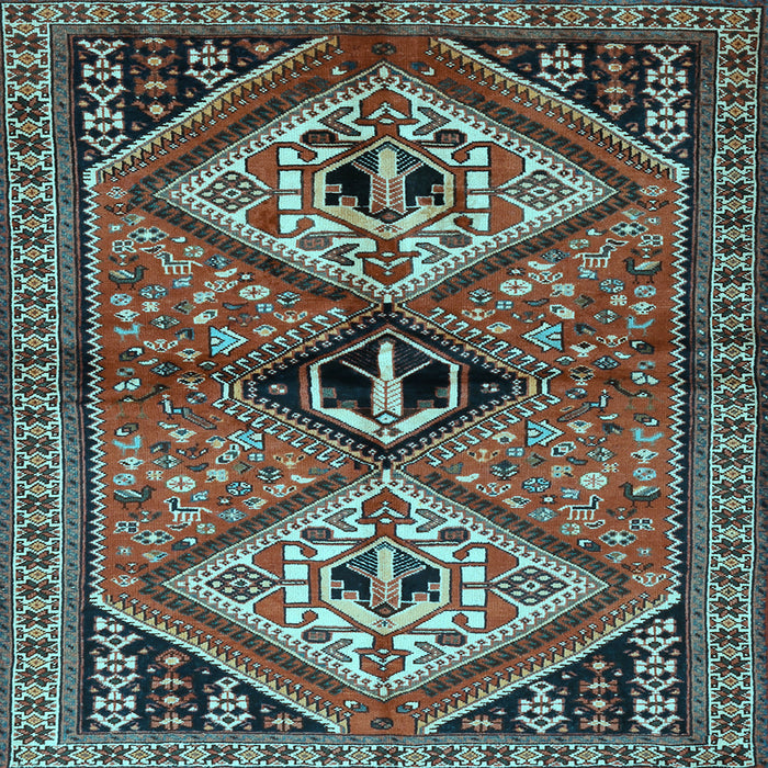 Square Machine Washable Persian Light Blue Traditional Rug, wshtr2581lblu