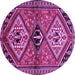 Round Persian Purple Traditional Rug, tr2581pur