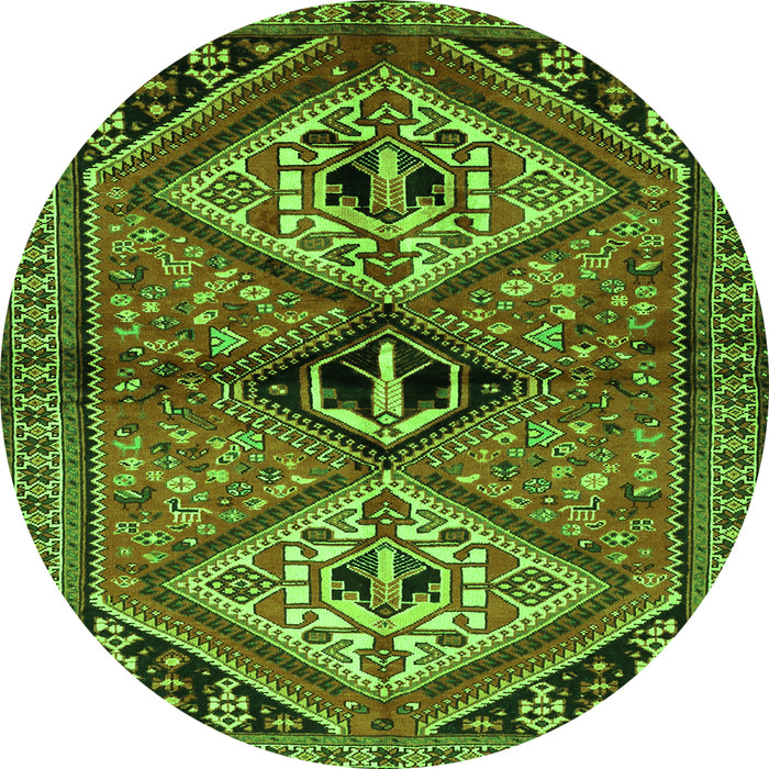 Square Persian Green Traditional Rug, tr2581grn