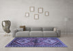 Machine Washable Persian Blue Traditional Rug in a Living Room, wshtr2581blu