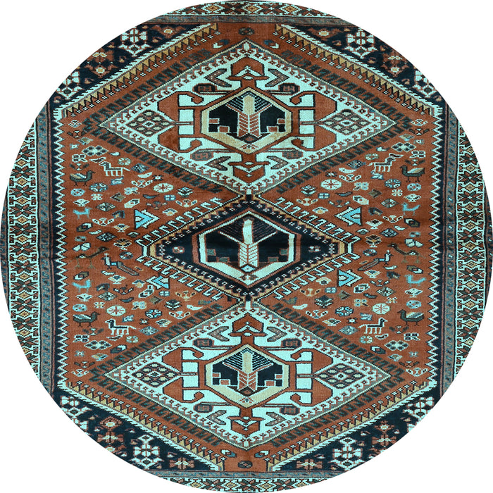 Round Persian Light Blue Traditional Rug, tr2581lblu