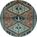 Round Persian Light Blue Traditional Rug, tr2581lblu