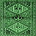 Square Persian Emerald Green Traditional Rug, tr2581emgrn