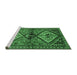 Sideview of Machine Washable Persian Emerald Green Traditional Area Rugs, wshtr2581emgrn