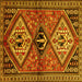 Square Persian Yellow Traditional Rug, tr2581yw