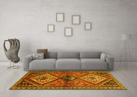 Machine Washable Persian Yellow Traditional Rug, wshtr2581yw